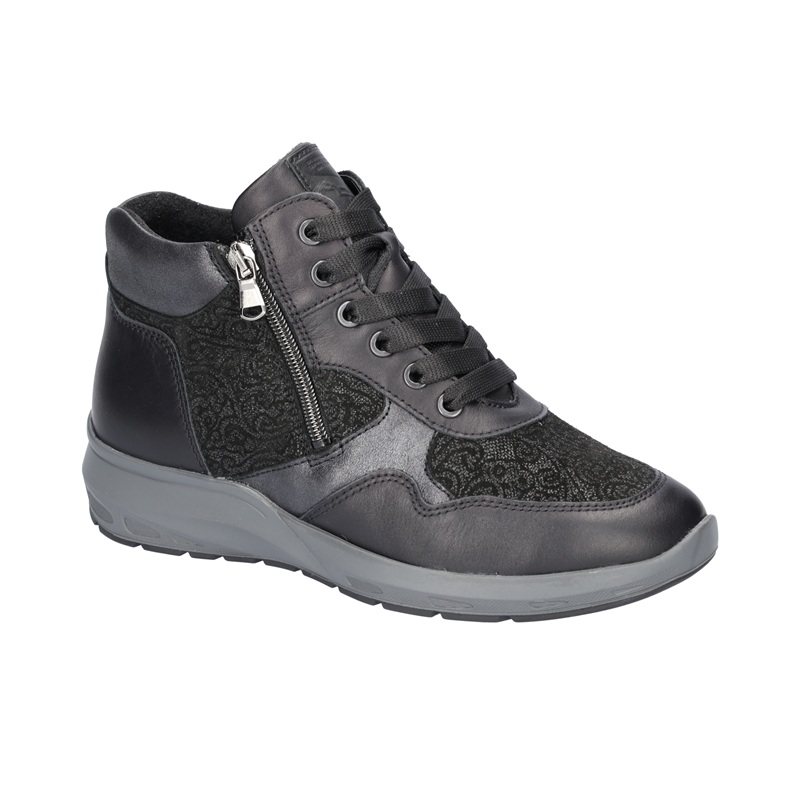 Удобни дамски широки боти TONIA BOOT BLK