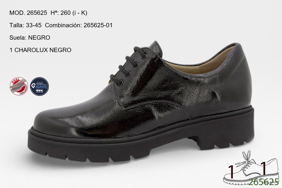 Удобни дамски обувки PSO 265625 LACK BLK