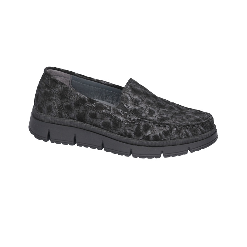 Удобни дамски мокасини PINA PAINT BLK