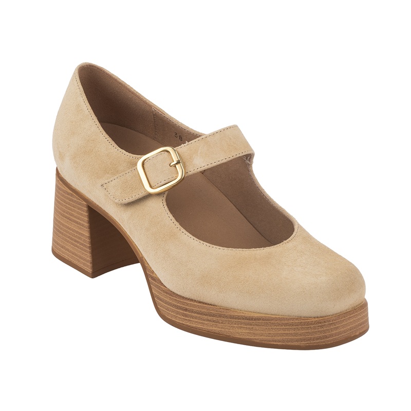 Удобни дамски обувки на ток PSO 260493 MJ SAND