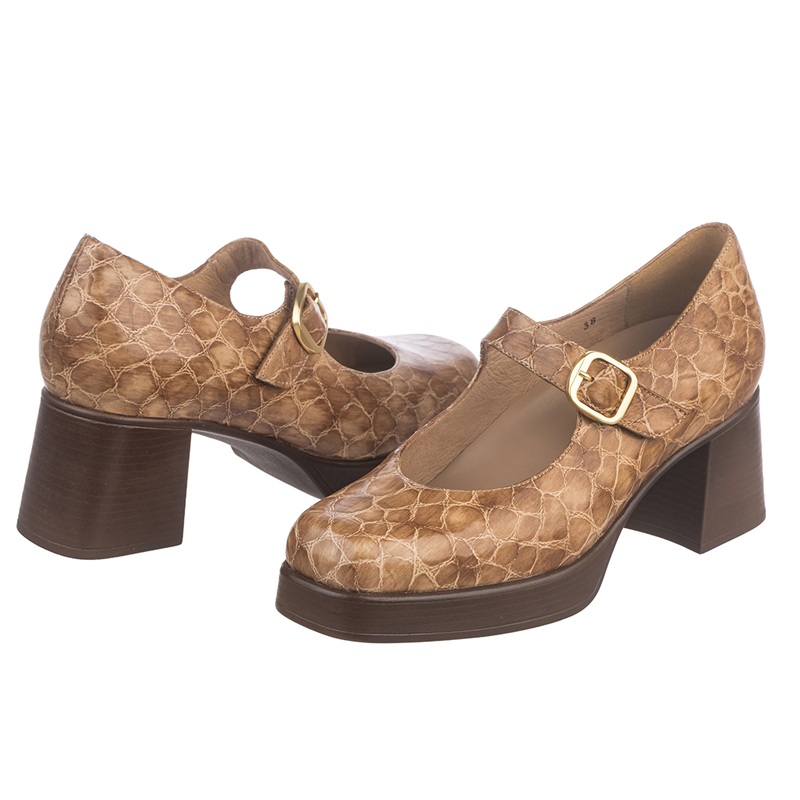Удобни дамски обувки PSO 255493 MJ CAMEL